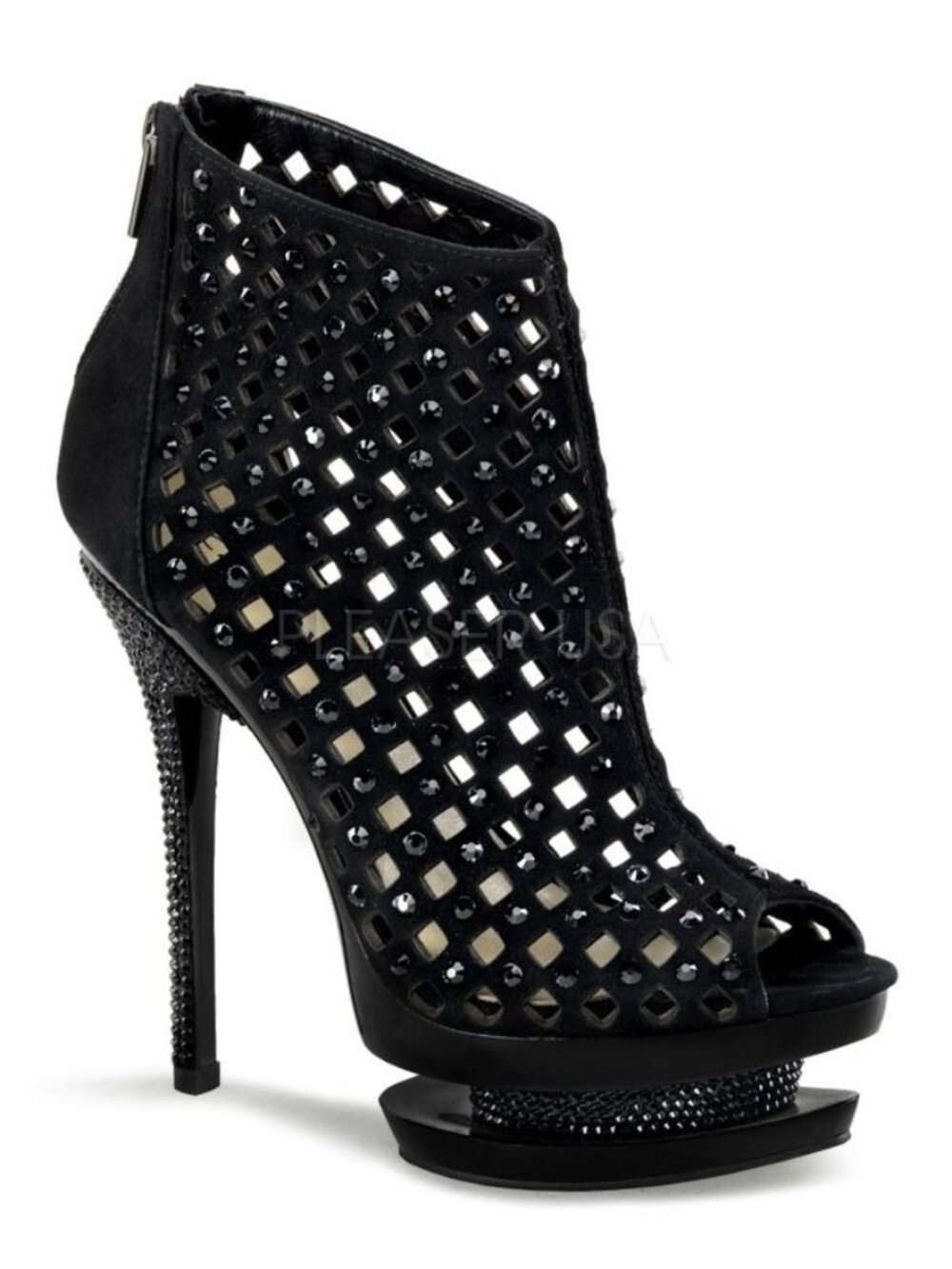 Stunning 🔥 | Pleaser Day & Night Fantasia | Cut-out Rhinestone Booties | 39